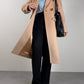 Cappotto vintage a doppiopetto in lana cashmere e angora