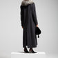 Cappotto in lana e cashmere con collo di volpe