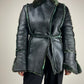 Shearling vintage Made in Italy antracite con riflessi verde salvia