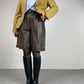 Bermuda vintage made in Italy in vera pelle marrone