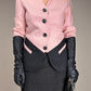 Blazer vintage in lana bicolore rosa e grigio