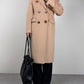 Cappotto vintage a doppiopetto in lana cashmere e angora