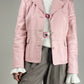 Giacca in vera pelle rosa