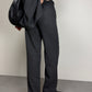 Completo in crêpe di lana con camicia e pantalone