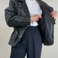 Chiodo vintage in vera pelle