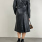 Trench vintage vera pelle nera