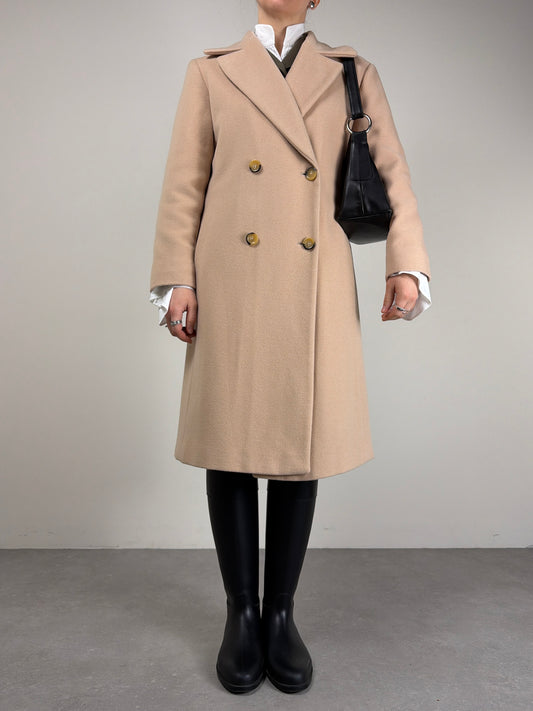 Cappotto vintage Made in Italy in lana color beige