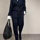 Completo vintage in 100% lana blu