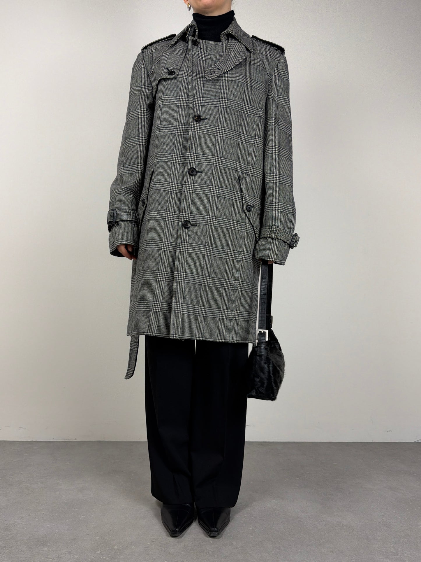 Paco Rabanne cappotto in lana a fantasia principe di Galles