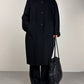 JIL Sander cappotto in drap di angora nero