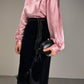 Blusa vintage in pura seta rosa
