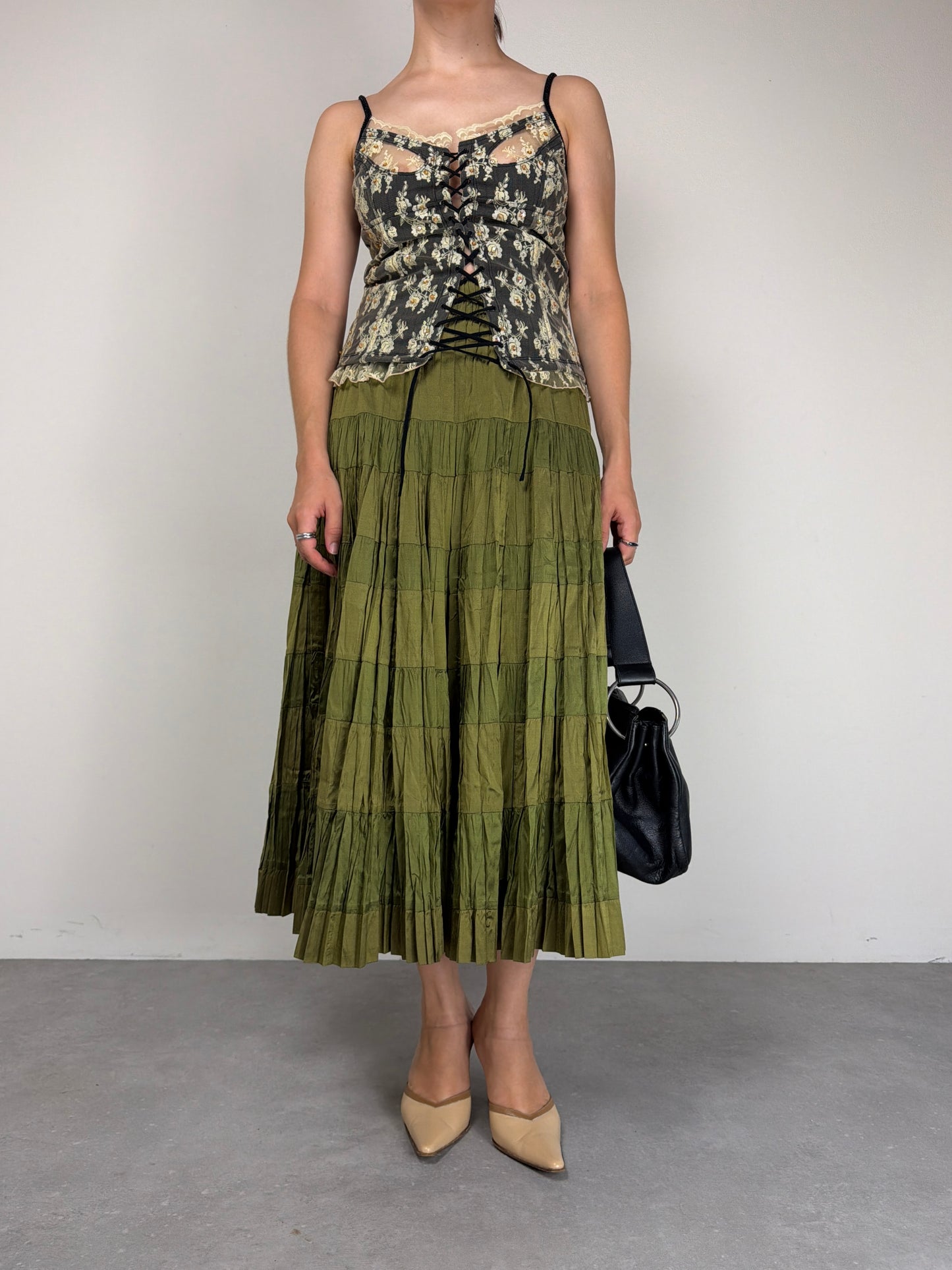 Top vintage in pizzo con intreccio