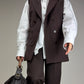 Completo vintage con gilet e pantalone in lana gessata