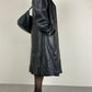 Trench in vera pelle con collo in pelliccia Mongolia