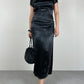 Qipao lungo in jacquard di viscosa nero