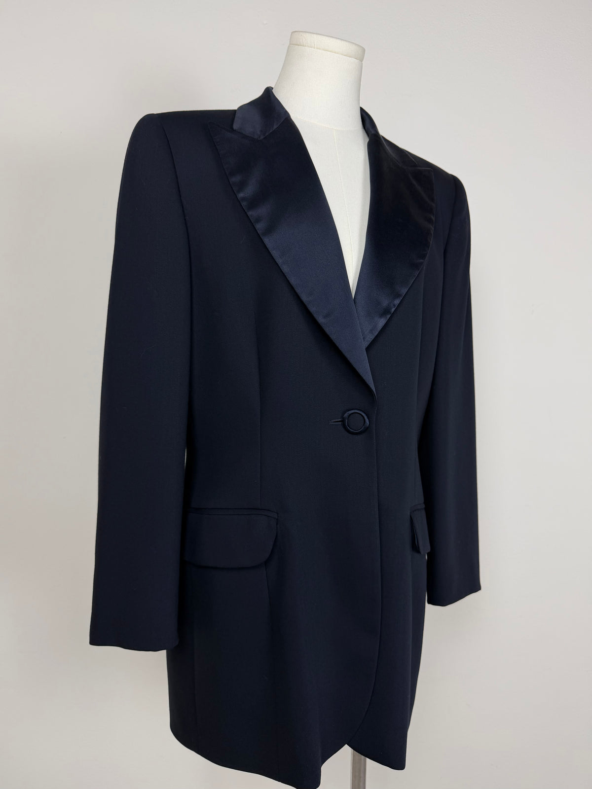 Blazer smoking in lana e seta Made in Italy