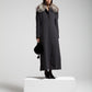 Cappotto in lana e cashmere con collo di volpe