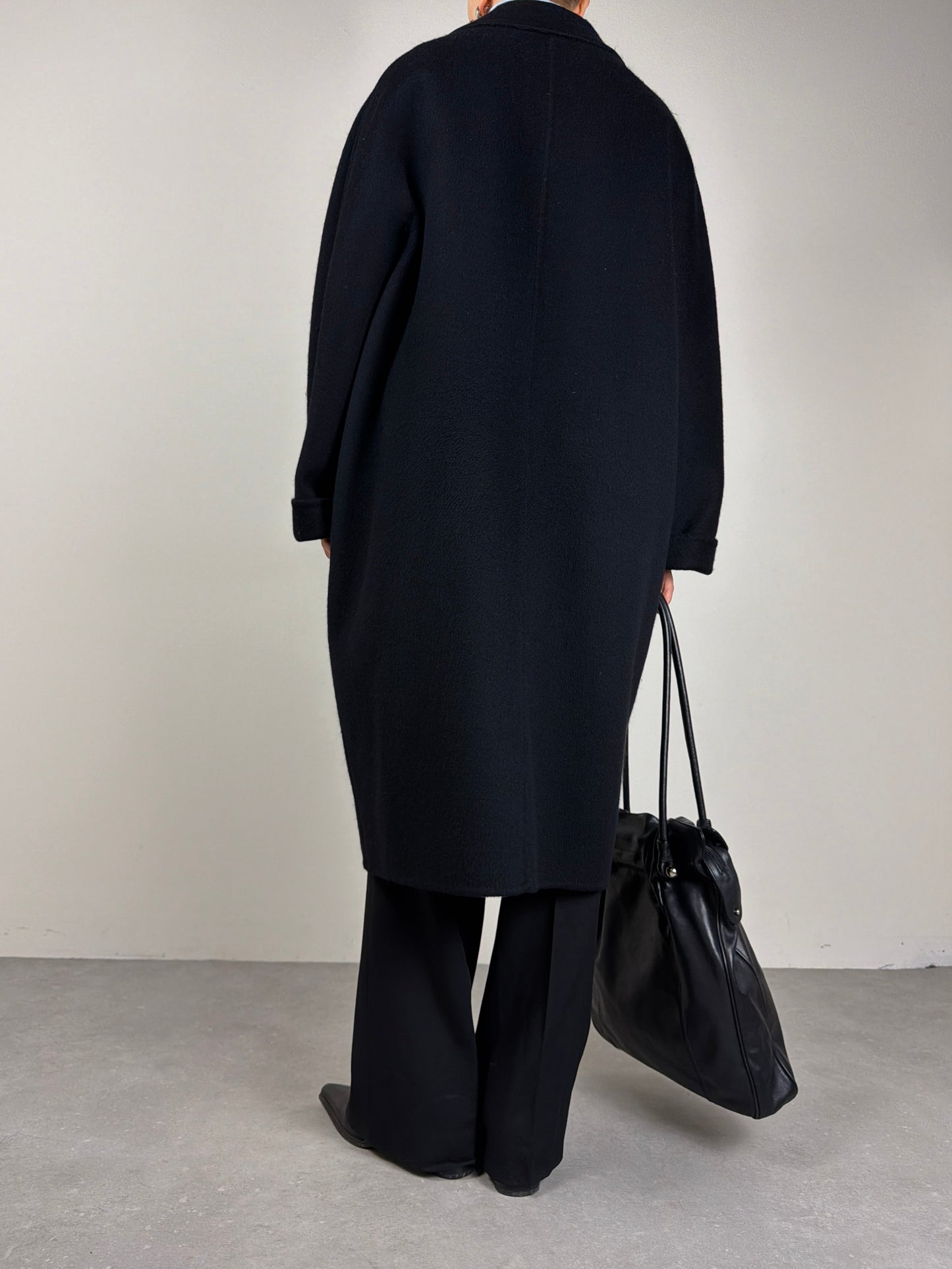 JIL Sander cappotto in drap di angora nero