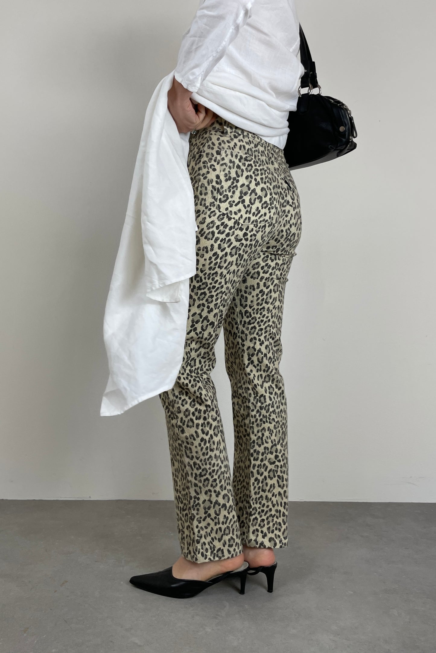 Jeans vintage leopardati