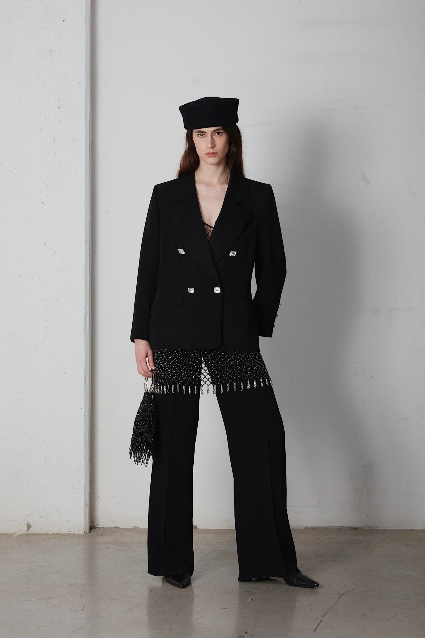 Pantalone vintage neri in viscosa