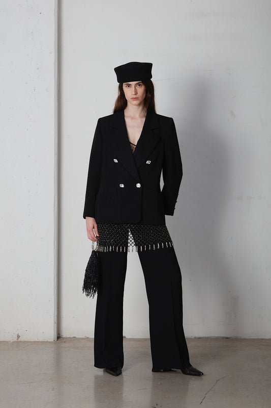Pantalone vintage neri in viscosa