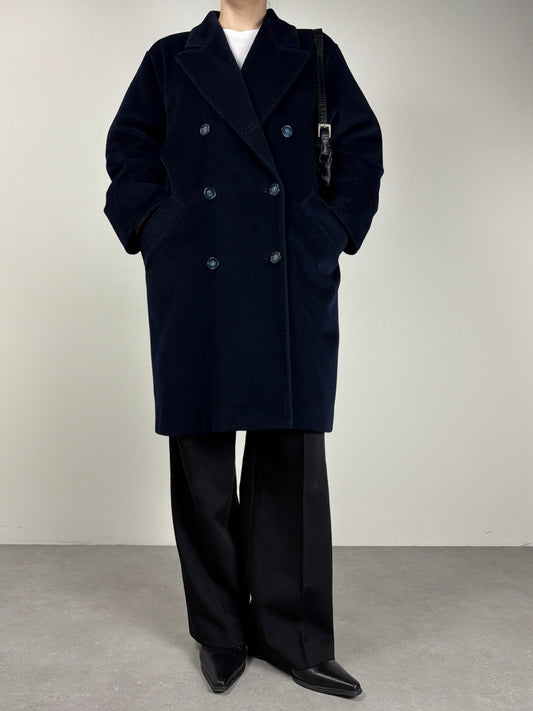 Max Mara cappotto in lana blu