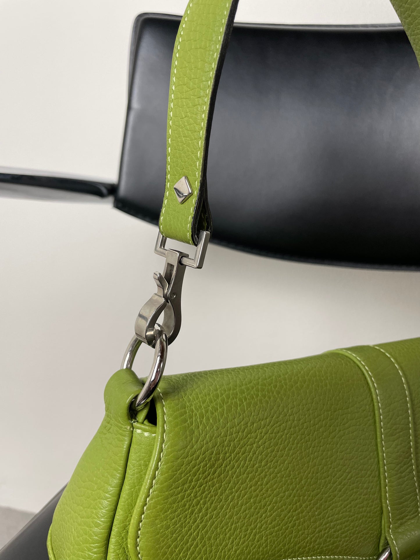 Made in Italy olive green leather bag