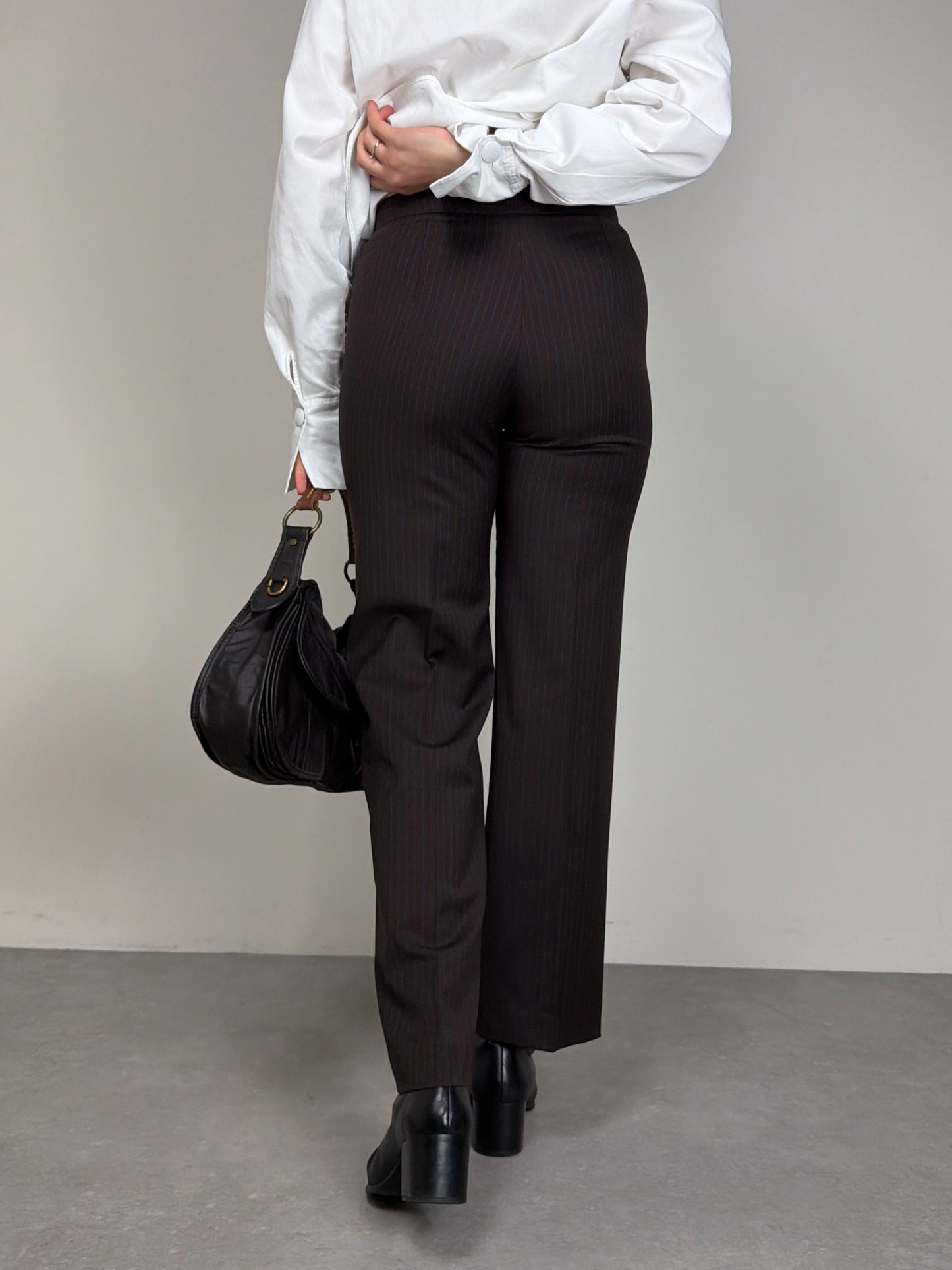Completo vintage con gilet e pantalone in lana gessata