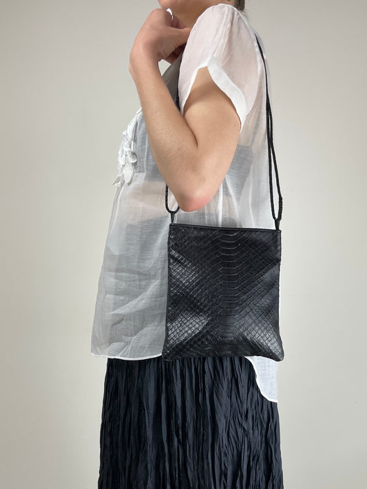 Borsa a spalla in pelle di pitone