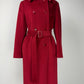 Cappotto bordeaux in lana cashmere e angora
