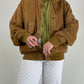 Giacca vintage in vera pelle scamosciata