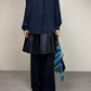 Blusa in pura seta blu