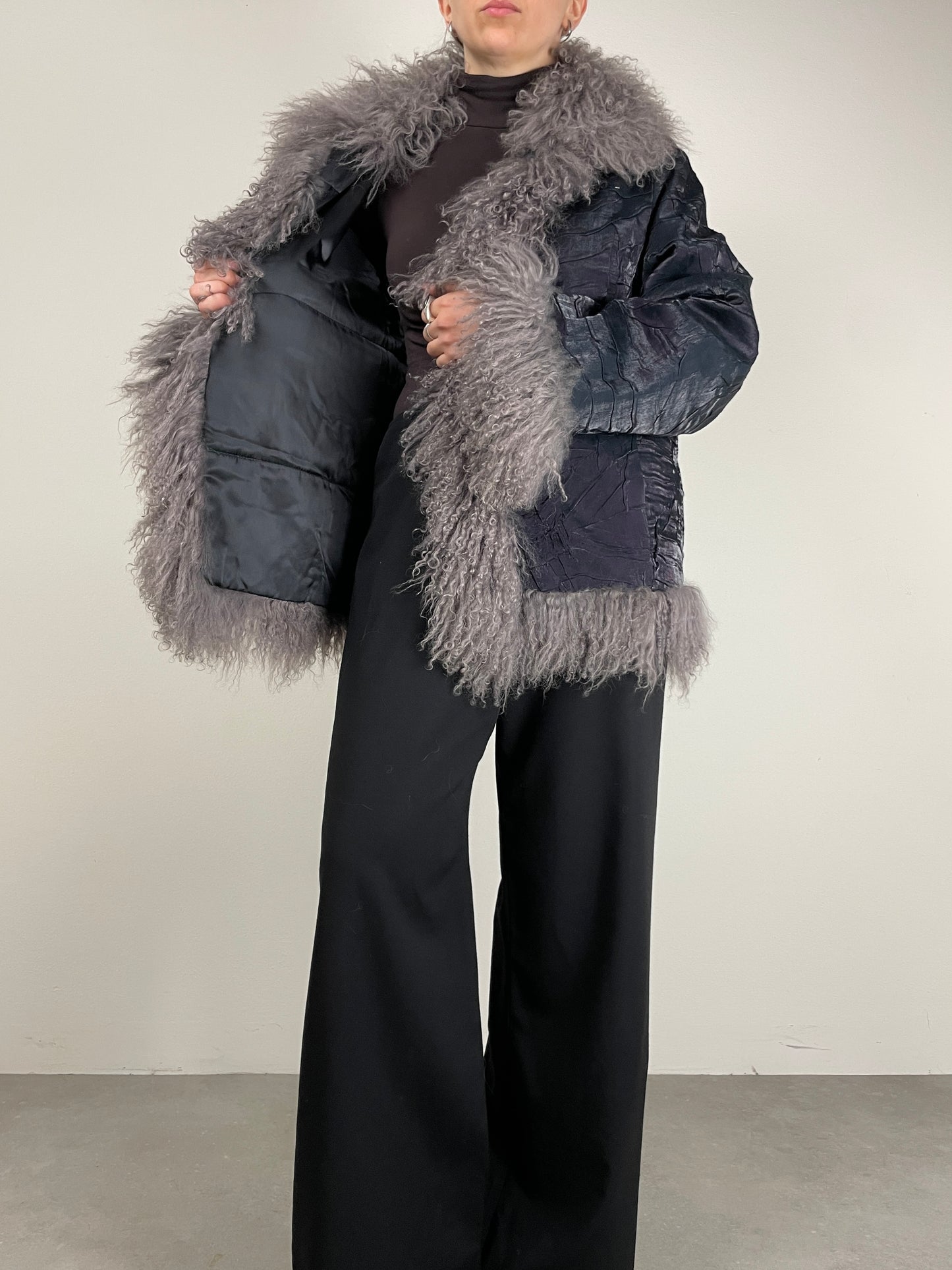 Piumino Made in Italy con pelliccia Mongolia