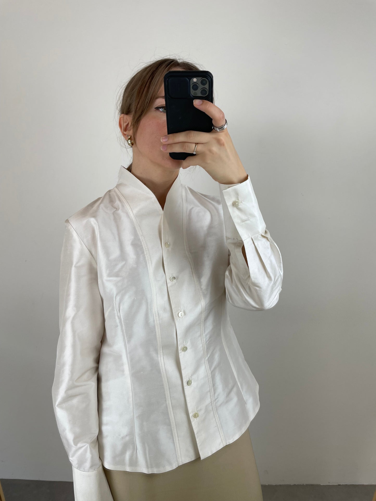 Camicia in shantung di seta