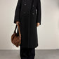 Cappotto gessato in lana e angora made in Italy