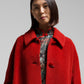 Cappotto rosso in 100% alpaca