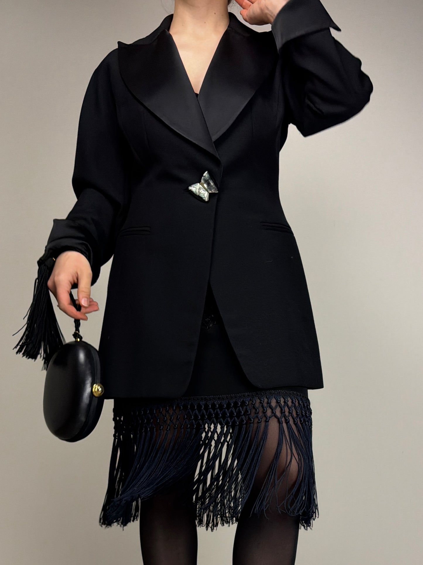 Blazer stile smoking vintage made in Italy in lana