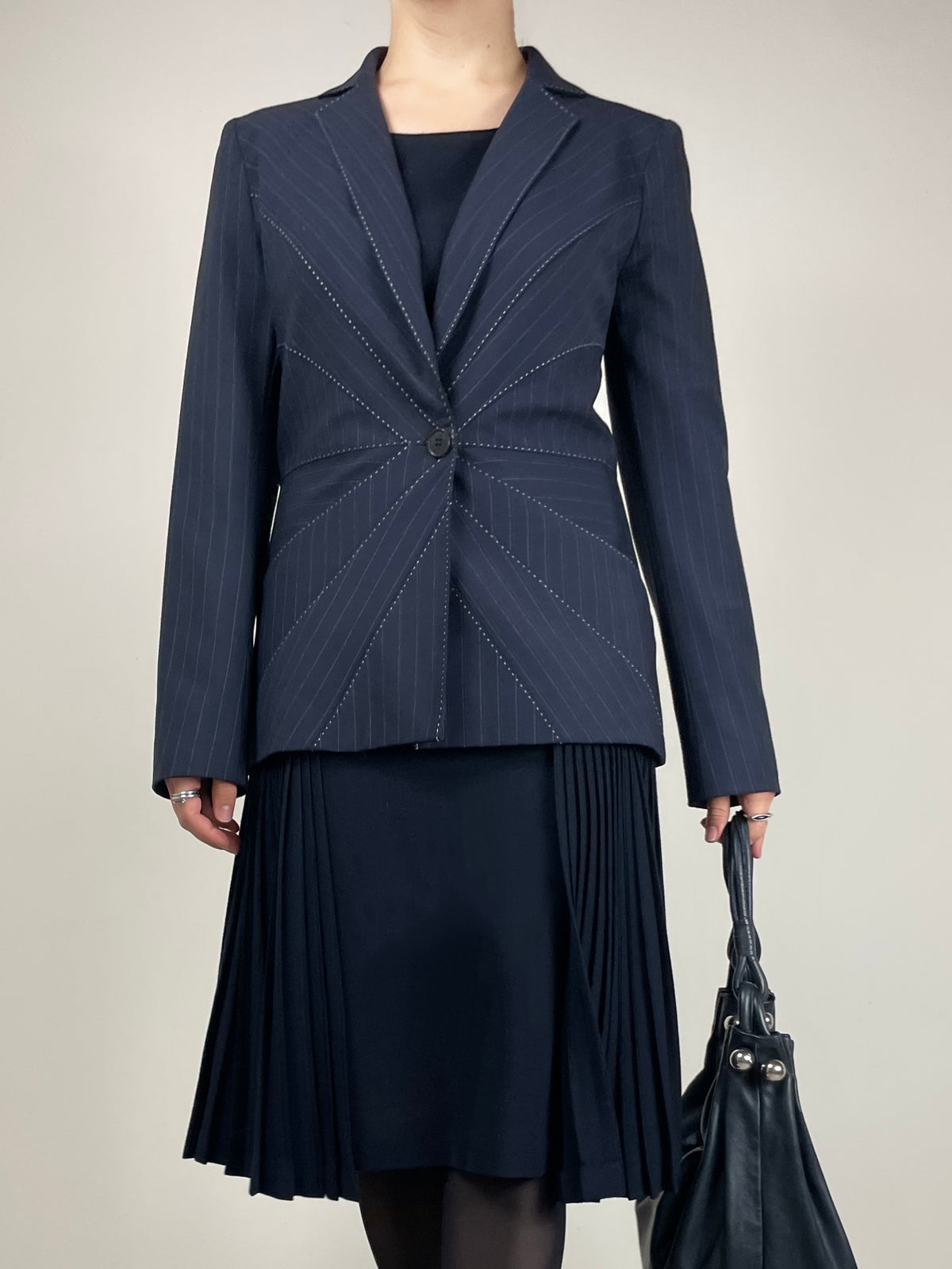 MOSCHINO Cheap and Chic blazer in lana gessato con impunture