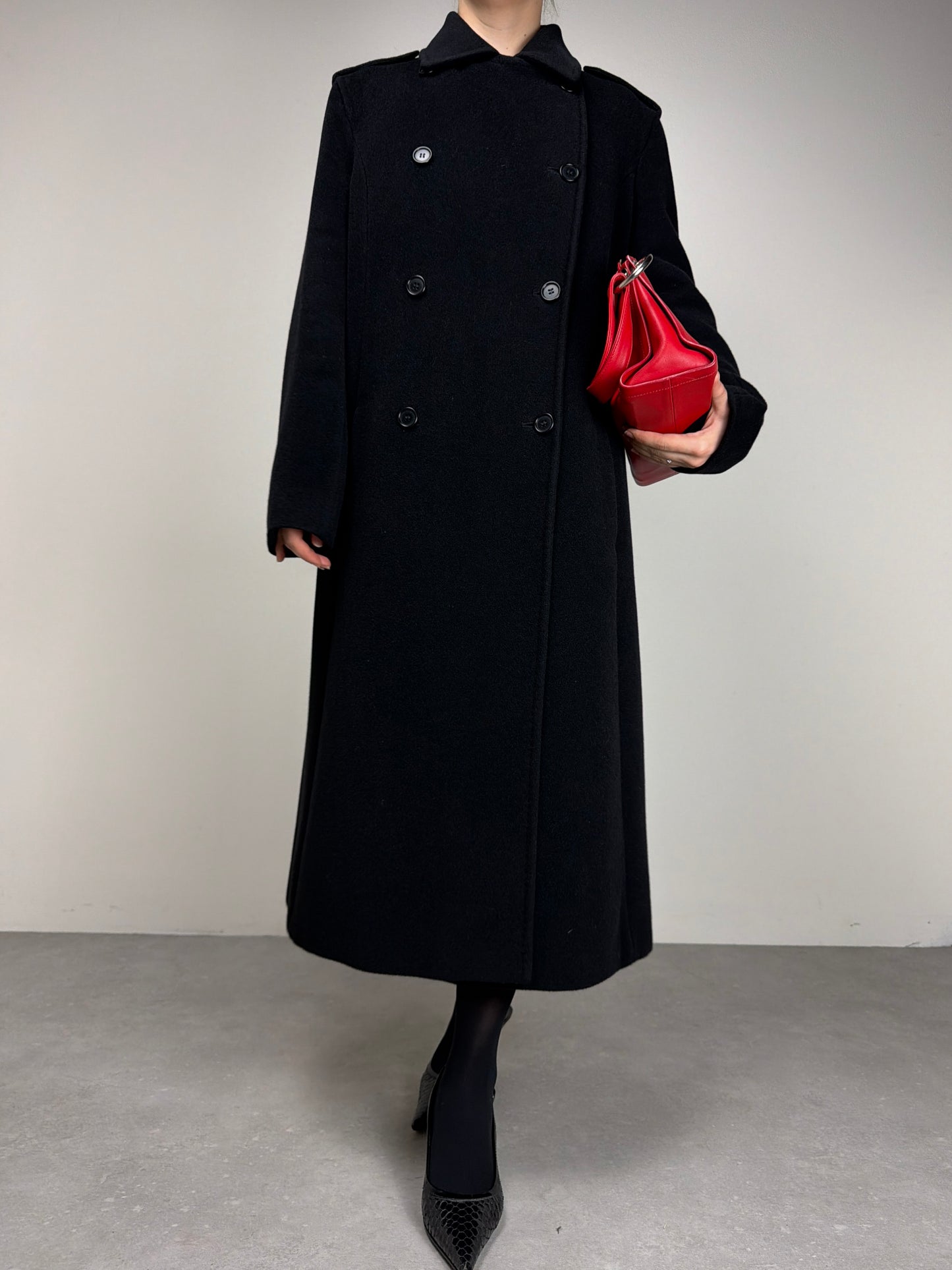 Cappotto vintage Made in Italy in angora, lana e cashmere