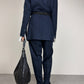 Completo vintage in 100% lana blu