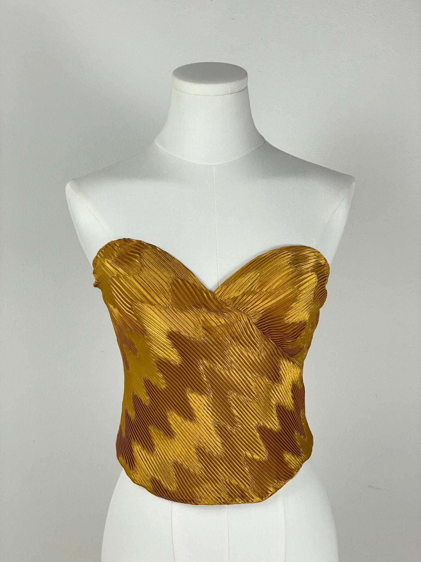 Bustier La Perla in raso micro plissè