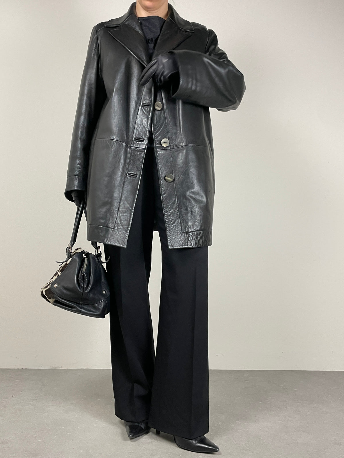 Giacca in morbida nappa nera made in Italy