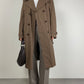 Trench vintage con gilet in finta pelliccia rimovibile