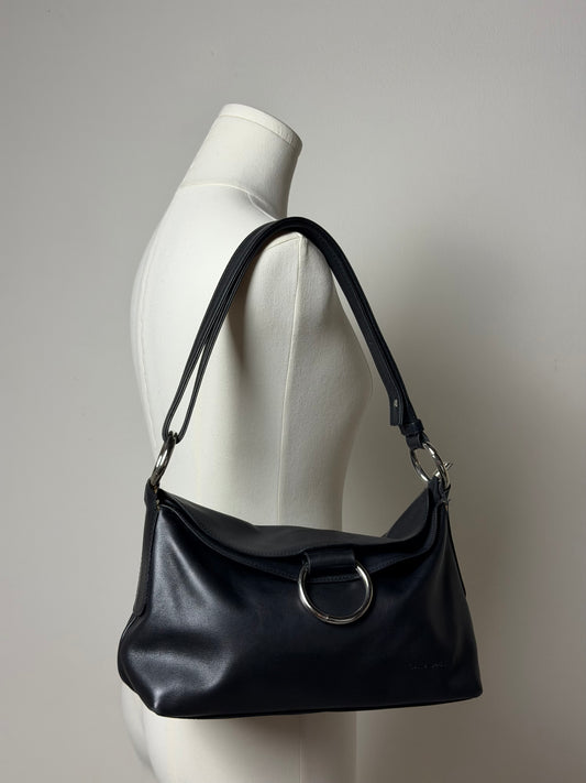 Borsa in pelle nera da spalla o tracolla