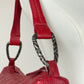 Borsa in pelle bordeaux con effetto zebrato