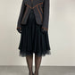 Blazer strutturato con profili in pelle arancione