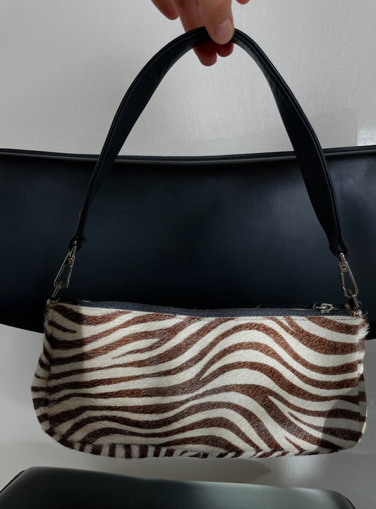 Real leather zebra bag