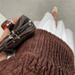 Top vintage marrone effetto crinkle