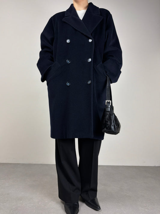 Max Mara cappotto in lana blu