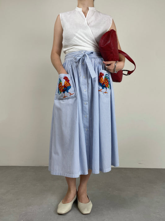 Gonna STELLA JEAN in cotone a righe con ricamo
